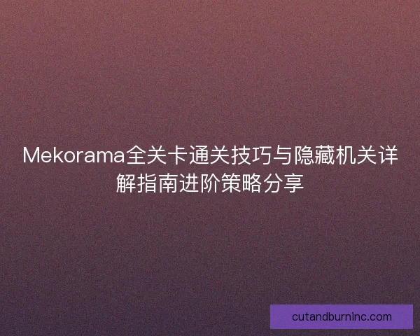 Mekorama全关卡通关技巧与隐藏机关详解指南进阶策略分享