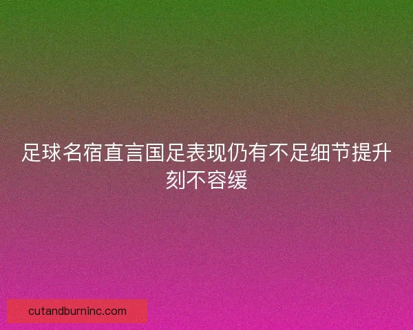 足球名宿直言国足表现仍有不足细节提升刻不容缓