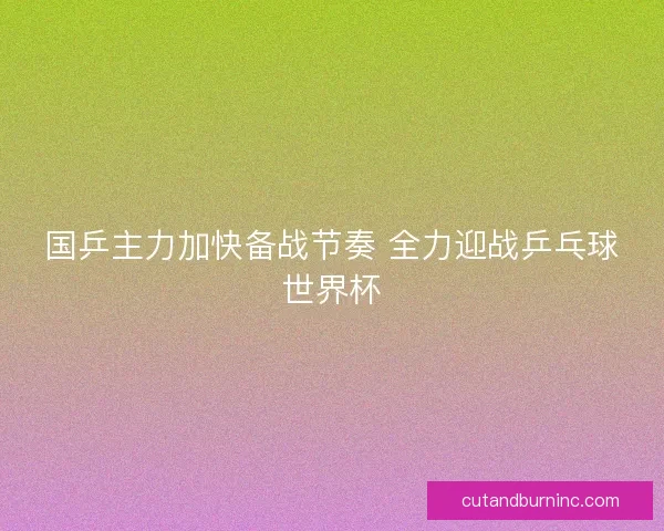 国乒主力加快备战节奏 全力迎战乒乓球世界杯