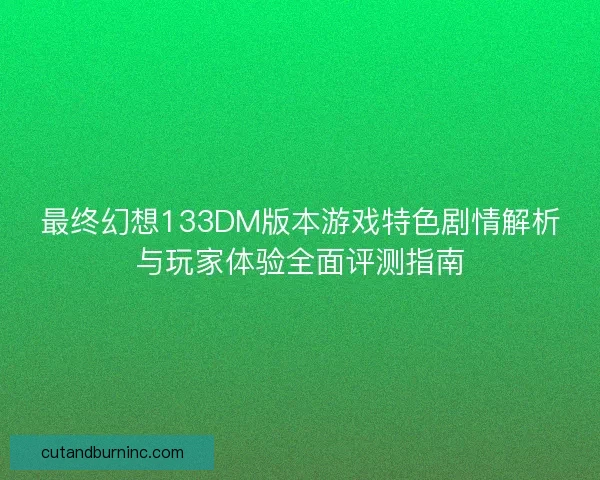 最终幻想133DM版本游戏特色剧情解析与玩家体验全面评测指南