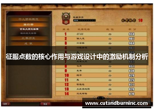 征服点数的核心作用与游戏设计中的激励机制分析